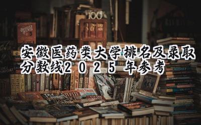 安徽医药类大学排名及录取分数线（2025年参考）