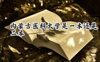 内蒙古医科大学是一本还是二本