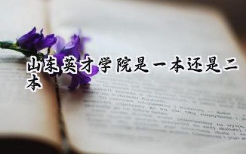 山东英才学院是一本还是二本