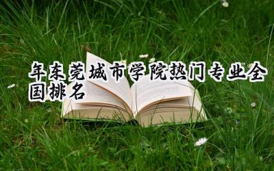 2024年东莞城市学院热门专业全国排名