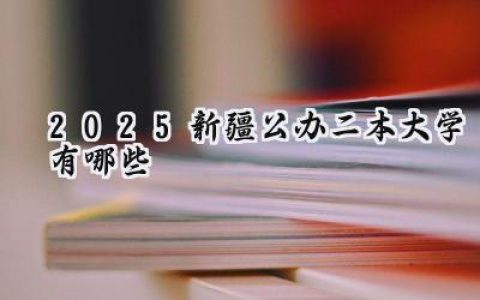 2025新疆公办二本大学有哪些