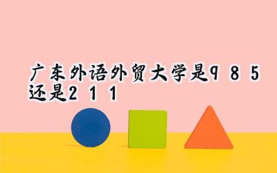 广东外语外贸大学是985还是211